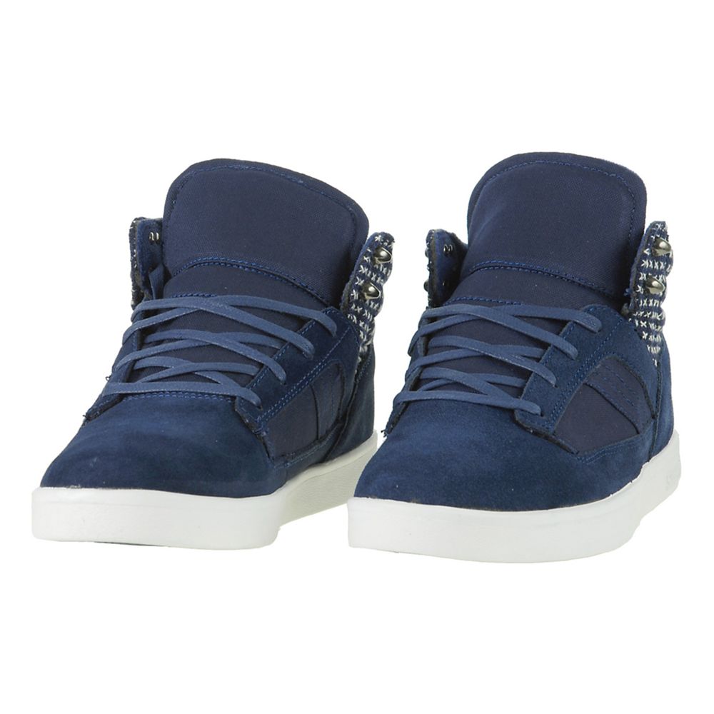 Chaussures de Skate Supra Bandit Bleu Marine Navy Suede/Canvas Homme | FXC-53537280